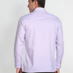 Arrow Purple Cotton Regular Fit Self Pattern Shirt image 2