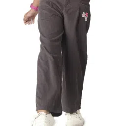 Under Fourteen Only Girls Grey Solid Trousers-image-32