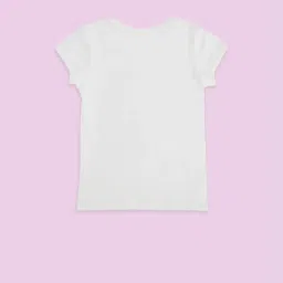 Pantaloons Junior Off-White Cotton Embellished T-Shirt image 2