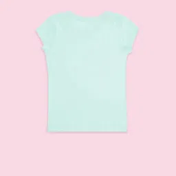 Pantaloons Junior Mint Green Cotton Embellished T-Shirt image 2