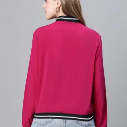 Oxolloxo Dark Pink Regular Fit Bomber Jacket image 2