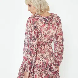 Cover Story Beige Printed Skater Dress image 2