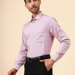 Cantabil Lilac Cotton Regular Fit Self Design Shirt image 3