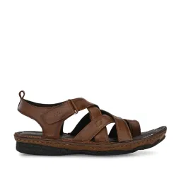 Hitz Men's Tan Cross Strap Sandals image 2