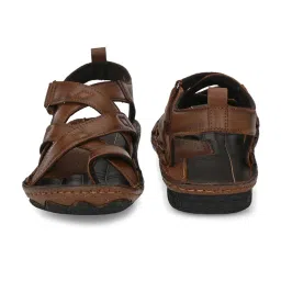 Hitz Men's Tan Cross Strap Sandals image 5