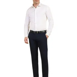Allen Solly Navy Polyester Slim Fit Solid Trousers image 5
