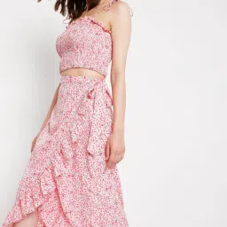 Vero Moda Baby Pink Printed Skirt image 4