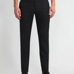 Arrow Black Relaxed fit Solid Trousers image 1