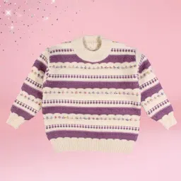 Cutecumber Girls Purple Wool Self Sweatshirt-image-26