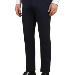 Allen Solly Navy Polyester Slim Fit Solid Trousers image 3