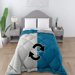 CHICERY Grey & Blue Geometric Heavy Winter Double Bed Comforter-picture-29