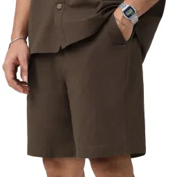 The Souled Store Brown Cotton Regular Fit Shorts image 1