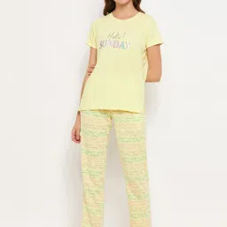 Madame M Secret Yellow Regular Fit Nightsuit image 1