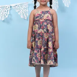Biba Girls Blue Printed Kurta image 1