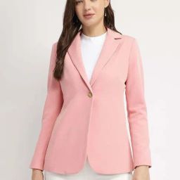 Fablestreet Pink Single Breasted Blazer-picture-21