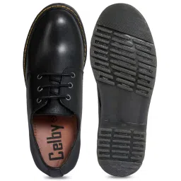 Celby Men's Height Increasing Black Derby Shoes image 3