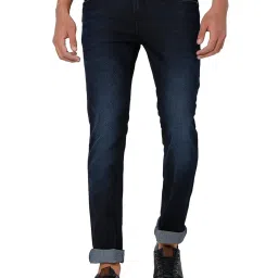 Mufti Blue Super Slim Fit Lightly Washed Jeans image 1