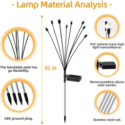 Xergy 8LED Solar Garden Lights Pack of 2 (Warm White) image 3