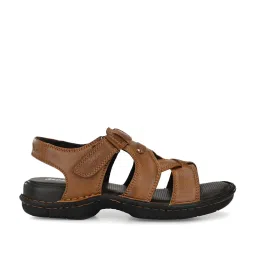 Hitz Men's Tan Cross Strap Sandals image 2