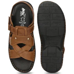 Hitz Men's Tan Cross Strap Sandals image 3