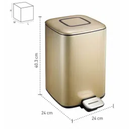 OBSESSIONS Champagne Gold Stainless Steel Step Dustbin With Deodorizer Compartment (12 Litre) image 3