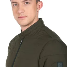 Arrow Newyork Olive Regular Fit Puffer Jacket image 4