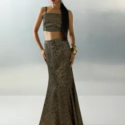 Vark by Westside Gold Self-Textured Mermaid Skirt-picture-10