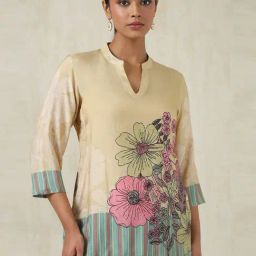 Soch Beige Regular Fit Floral Print Tunic-picture-38