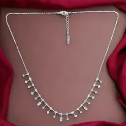 Taraash 92.5 Sterling Silver CZ Charm Necklace for Women & Girls-picture-21