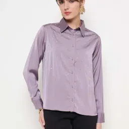 MADAME Purple Embellished Shirt-picture-17