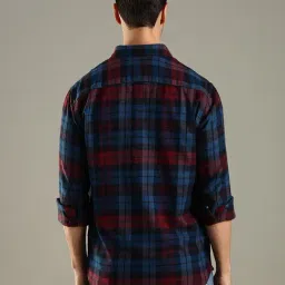 Tommy Hilfiger Blue Cotton Regular Fit Checks Shirt image 2