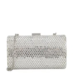 Dune London Bryannie Silver Embellished Small Clutch image 1