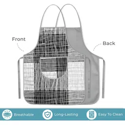HOMESTIC 2-Pcs Grey Printed Waterproof Apron With Front Pocket image 5