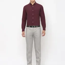 Peter England Maroon Regular Fit Shirts image 5