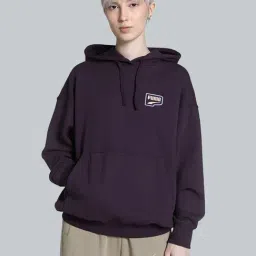 Puma Purple Cotton Printed Sports Hoodie-image-8