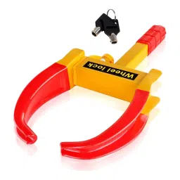 Auto Pearl Security Adjustable Anti Theft Yellow, Red Wheel Clamp Lock Compatible with Volvo V40 image 3