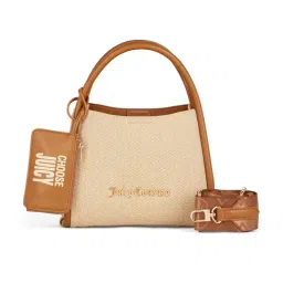 Juicy Couture Beige & Tan Trinity Talk2.0 Textured Satchel-image-33