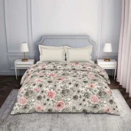 Spaces Atrium Grey & Pink 100% Cotton 144 TC Double Bed Ac Quilt-picture-24