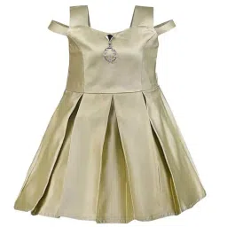 Wish Karo Kids Olive Green Frock-image-52