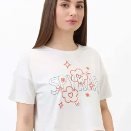 SPYKAR White Print T-Shirt-image-63