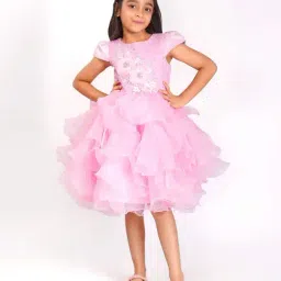 Creative Kid's Girls Pink Embellished Dress-picture-45