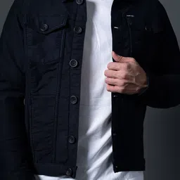 nostrum Men Cotton Crop Denim Jacket image 3