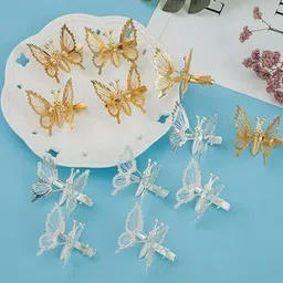 Shivarth Butterfly 4pc Metal Hair Clips image 4