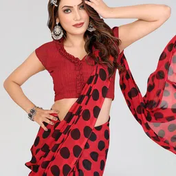 Moda Rapido Polka Dot Printed Saree image 2
