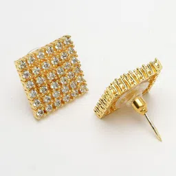 ZENEME Gold-Plated AD Stone-Studded Jewellery Set image 3