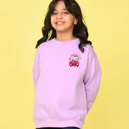 NUSYL Full Sleeves Placement Girl Driving Car Printed Sweatshirt -  Purple-picture-21