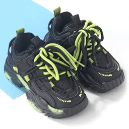 Oh! Pair Laced Up Sneakers With Velcro Closure - Green-picture-29