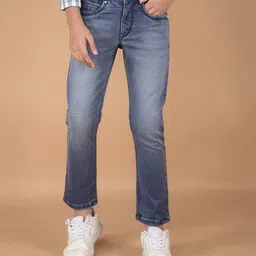 CRIMSOUNE CLUB Cotton Washed Jeans - Blue-picture-17