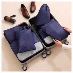 Uninest 6 Pcs Set Packing Cubes for Travel with Laundry Bag, Lightweight Luggage Organizers Bags for Clothes, Cosmetics, Underwear, Shoes for Men & Women (Beige)-picture-28