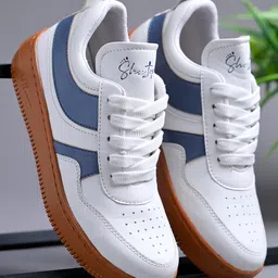 Shoetopia Colour Blocked Lace Up Sneakers - White-picture-30